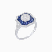Art Deco Style Illusion Setting Diamond Ring - Shahin Jewelry
