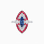 Load image into Gallery viewer, Art Deco Style Marquise Calibrated Ring - Shahin Jewelry
