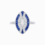 Load image into Gallery viewer, Art Deco Style Marquise Center Clover Ring with Diamond - Shahin Jewelry
