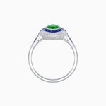 Load image into Gallery viewer, Art Deco Style Marquise Cut Ring with Double Halo Featuring Gemstone and Diamond Halo - Shahin Jewelry