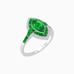 Load image into Gallery viewer, Art Deco Style Marquise Cut Ring with Double Halo Featuring Gemstone and Diamond Halo - Shahin Jewelry