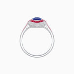 Load image into Gallery viewer, Art Deco Style Marquise Cut Ring with Double Halo Featuring Gemstone and Diamond Halo - Shahin Jewelry