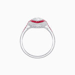 Load image into Gallery viewer, Art Deco Style Marquise Cut Ring with Double Halo Featuring Gemstone and Diamond Halo - Shahin Jewelry
