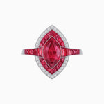 Load image into Gallery viewer, Art Deco Style Marquise Cut Ring with Double Halo Featuring Gemstone and Diamond Halo - Shahin Jewelry