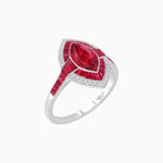 Load image into Gallery viewer, Art Deco Style Marquise Cut Ring with Double Halo Featuring Gemstone and Diamond Halo - Shahin Jewelry