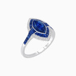 Load image into Gallery viewer, Art Deco Style Marquise Cut Ring with Double Halo Featuring Gemstone and Diamond Halo - Shahin Jewelry