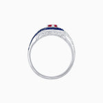 Load image into Gallery viewer, Art Deco Style Marquise Cut Wave Ring Mounting with Baguette Diamonds and Calibre-Cut Gemstones - Shahin Jewelry