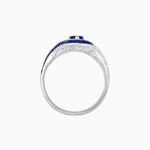 Load image into Gallery viewer, Art Deco Style Marquise Cut Wave Ring Mounting with Baguette Diamonds and Calibre-Cut Gemstones - Shahin Jewelry