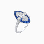 Load image into Gallery viewer, Art Deco Style Marquise Diamond and Calibrated Ring - Shahin Jewelry
