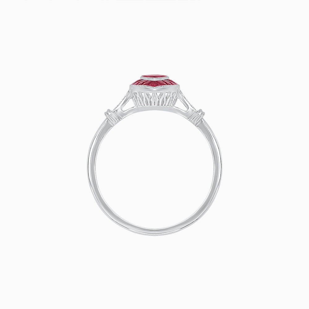 Art Deco Style Marquise Gemstone Ring - Shahin Jewelry