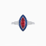 Load image into Gallery viewer, Art Deco Style Marquise Gemstone Ring - Shahin Jewelry
