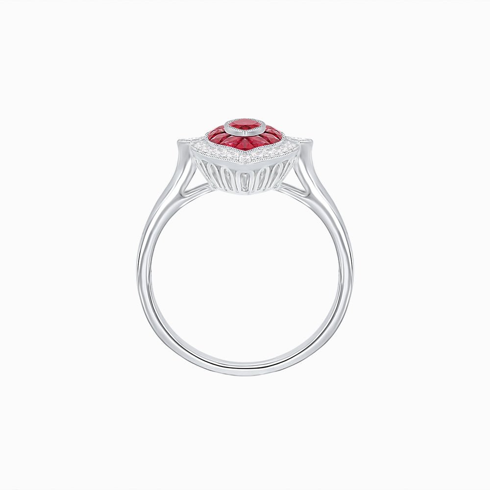 Art Deco Style Marquise Shape Gemstone Ring - Shahin Jewelry