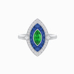 Load image into Gallery viewer, Art Deco Style Marquise Shape Gemstone Ring - Shahin Jewelry
