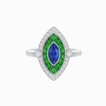 Load image into Gallery viewer, Art Deco Style Marquise Shape Gemstone Ring - Shahin Jewelry
