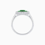Load image into Gallery viewer, Art Deco Style Mounting Ring with Emerald Cut Center Stone and Calibre-Cut Gemstone Halo - Shahin Jewelry