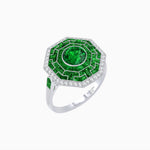 Load image into Gallery viewer, Art Deco Style Octagonal Ring with Geometric Design and Customizable Center Stone - Shahin Jewelry