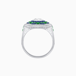 Load image into Gallery viewer, Art Deco Style Octagonal Ring with Geometric Design and Customizable Center Stone - Shahin Jewelry