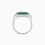 Load image into Gallery viewer, Art Deco Style Octagonal Ring with Geometric Design and Customizable Center Stone - Shahin Jewelry