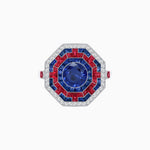 Load image into Gallery viewer, Art Deco Style Octagonal Ring with Geometric Design and Customizable Center Stone - Shahin Jewelry