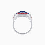 Load image into Gallery viewer, Art Deco Style Octagonal Ring with Geometric Design and Customizable Center Stone - Shahin Jewelry
