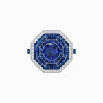 Load image into Gallery viewer, Art Deco Style Octagonal Ring with Geometric Design and Customizable Center Stone - Shahin Jewelry