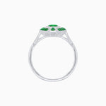 Load image into Gallery viewer, Art Deco Style Oval Center Clover Ring with Gemstone - Shahin Jewelry
