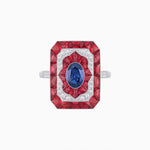 Load image into Gallery viewer, Art Deco Style Oval Cut Ring with Customizable French - Cut Gemstone Accents - Shahin Jewelry

