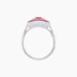 Load image into Gallery viewer, Art Deco Style Oval Cut Ring with Customizable French - Cut Gemstone Accents - Shahin Jewelry
