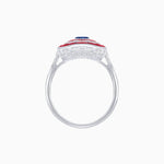 Load image into Gallery viewer, Art Deco Style Oval Cut Ring with Customizable French - Cut Gemstone Accents - Shahin Jewelry
