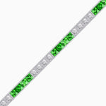 Load image into Gallery viewer, Art Deco Style Quadruple Diamond And Gemstone Line Bracelet - Shahin Jewelry
