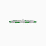 Load image into Gallery viewer, Art Deco Style Quadruple Diamond And Gemstone Line Bracelet - Shahin Jewelry
