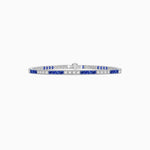 Load image into Gallery viewer, Art Deco Style Quadruple Diamond And Gemstone Line Bracelet - Shahin Jewelry
