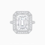 Load image into Gallery viewer, Art Deco Style Ring With Emerald Cut Diamond - Shahin Jewelry
