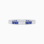 Load image into Gallery viewer, Art Deco Style Sapphire And Diamond Half Eternity Band - Shahin Jewelry
