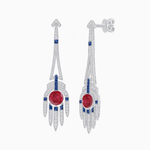 Load image into Gallery viewer, Art Deco Style Sapphire Dangle Earrings - Shahin Jewelry