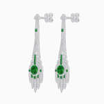 Load image into Gallery viewer, Art Deco Style Sapphire Dangle Earrings - Shahin Jewelry
