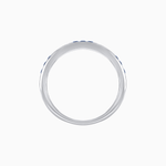 Load image into Gallery viewer, Art Deco Style Square Blue Sapphire and Diamond Half Eternity Band in 14K White Gold - Shahin Jewelry
