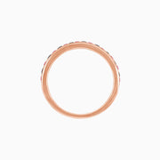 Art Deco Style Square - cut Spinel and Baguette Onyx Channel - Set Half Band in 14K Rose Gold - Shahin Jewelry