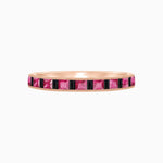Load image into Gallery viewer, Art Deco Style Square - cut Spinel and Baguette Onyx Channel - Set Half Band in 14K Rose Gold - Shahin Jewelry
