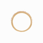 Load image into Gallery viewer, Art Deco Style Square Ruby and Baguette Diamond Half Eternity Band in 14K Yellow Gold - Shahin Jewelry
