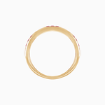 Load image into Gallery viewer, Art Deco Style Square Ruby and Diamond Half Eternity Band in 14K Yellow Gold - Shahin Jewelry
