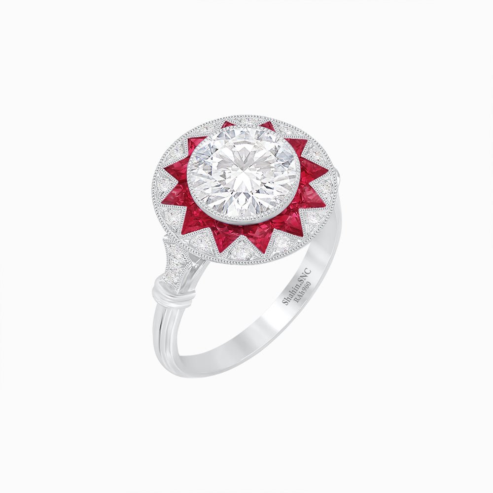 Art Deco Style Star Design Ring - Shahin Jewelry