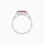 Load image into Gallery viewer, Art Deco Style Star Design Ring Oval Cut Diamond - Shahin Jewelry
