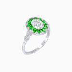 Load image into Gallery viewer, Art Deco Style Star Design Ring Oval Cut Diamond - Shahin Jewelry
