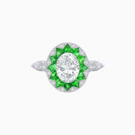 Load image into Gallery viewer, Art Deco Style Star Design Ring Oval Cut Diamond - Shahin Jewelry
