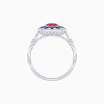 Load image into Gallery viewer, Art Deco Style Star Design Ring Oval Cut Gemstone - Shahin Jewelry
