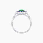 Load image into Gallery viewer, Art Deco Style Star Design Ring Oval Cut Gemstone - Shahin Jewelry
