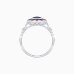 Load image into Gallery viewer, Art Deco Style Star Design Ring Oval Cut Gemstone - Shahin Jewelry
