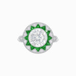 Load image into Gallery viewer, Art Deco Style Star Design Ring with Diamonds and Gemstone - Shahin Jewelry
