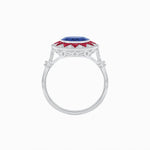 Load image into Gallery viewer, Art Deco Style Star Design Ring With Round Gemstone - Shahin Jewelry
